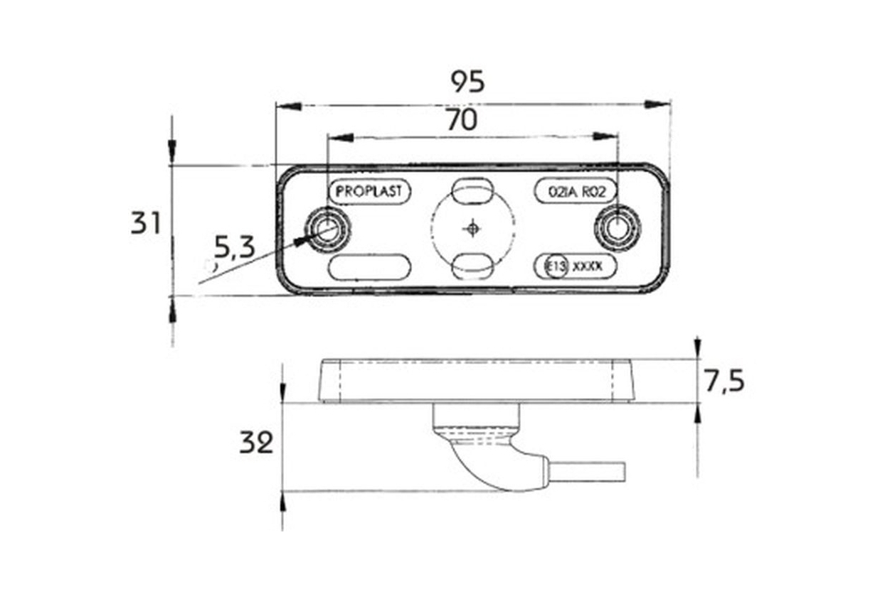 Variant Positionslygte 12V LED, hvid for Variant I & II